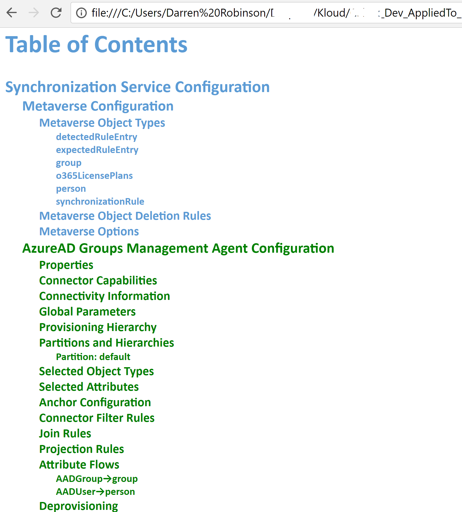 Identity Manager Configuration Documentation Report