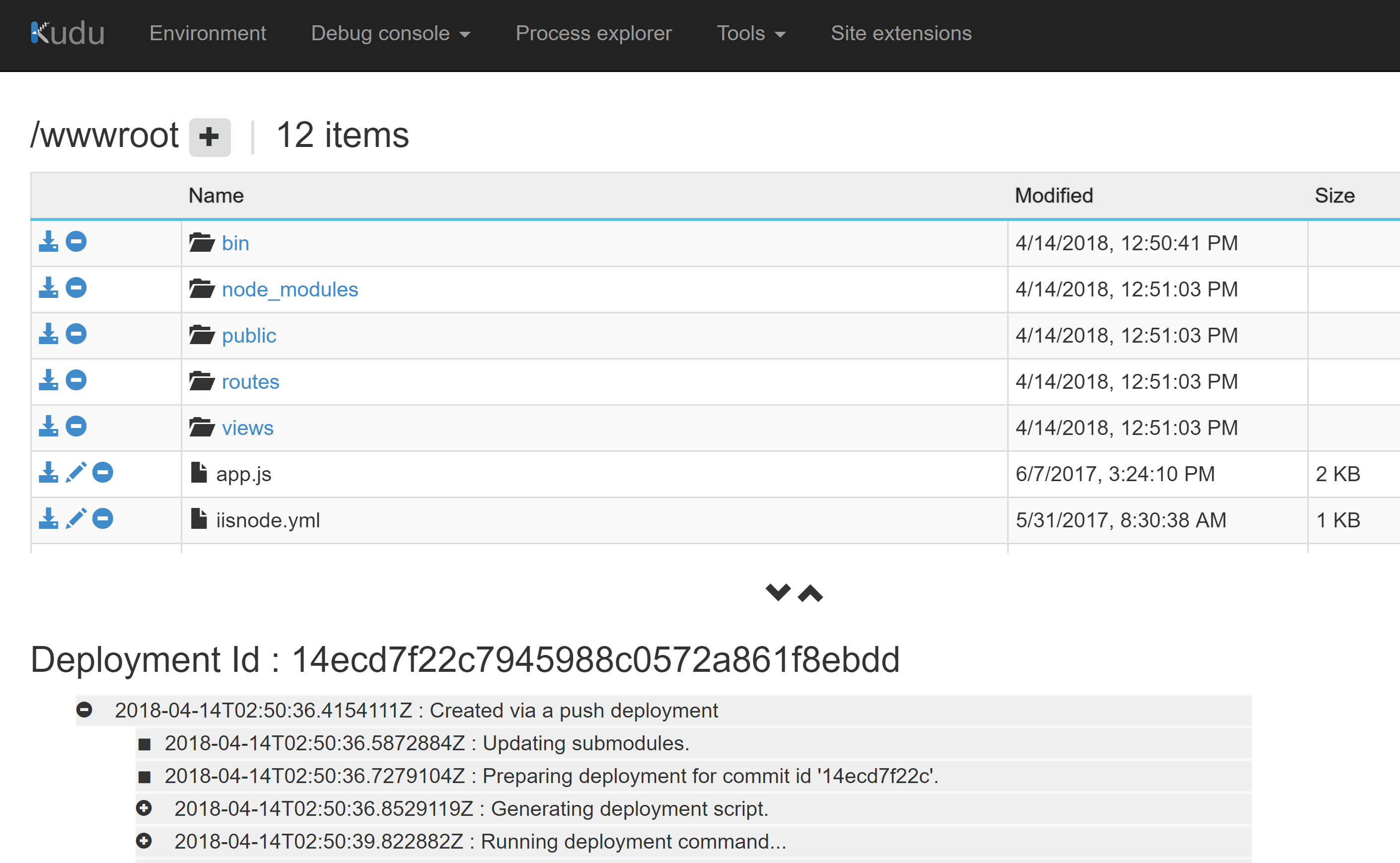 Azure Zip Push Deploy - Deployed WebApp