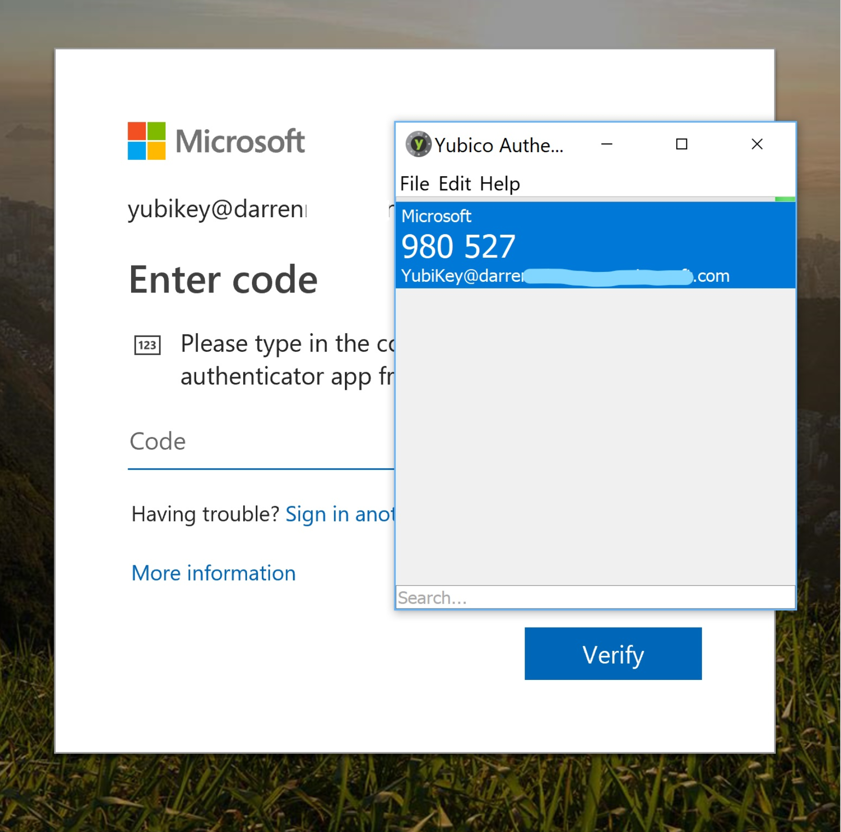 App code working not microsoft authenticator Microsoft account
