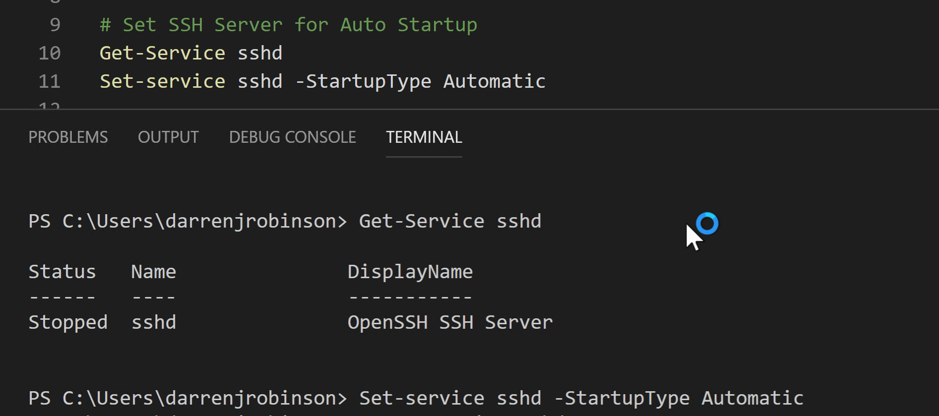 ssh Server Startup Automatic.PNG