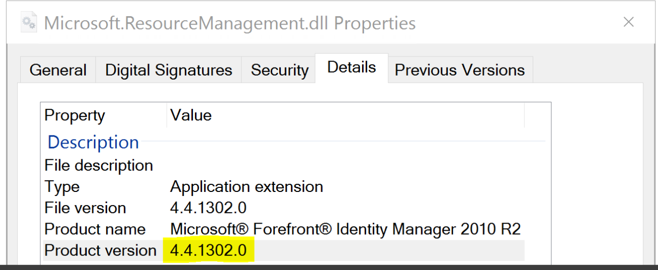 ResourceManagement DLL version from GAC.PNG