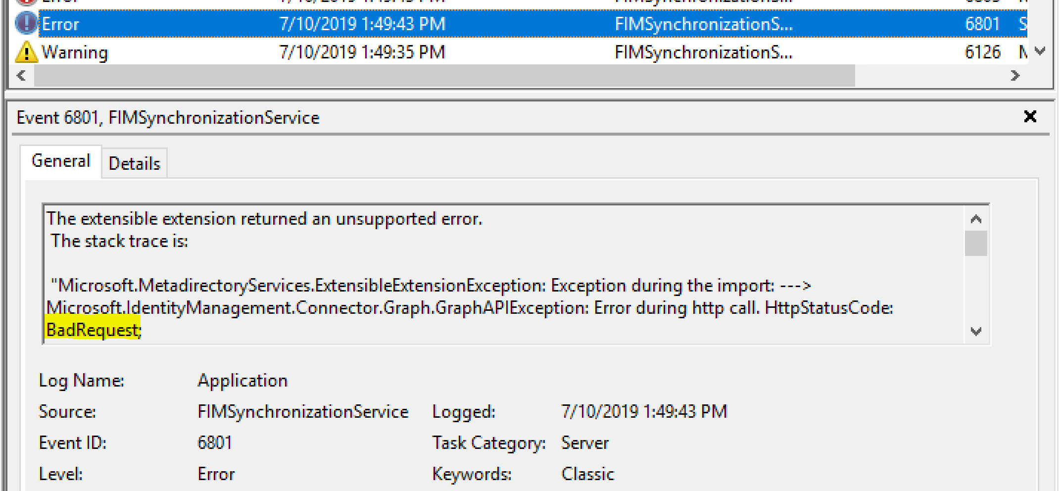 Graph Connector Delta Token Expired
