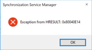 Microsoft Identity Manager Sync Server HResult 0x80040E14 Error