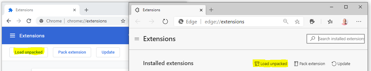 Chrome Chromium Load Unpacked Extension