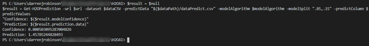 H2O AI PowerShell Module Time Series Prediction