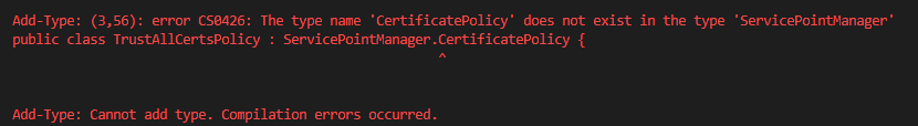 The type name 'CertificatePolicy' does not exist in the type 'ServicePointManager'